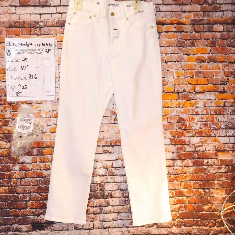 J. Crew NEW Stretch Straight Leg in White #CH681 Sz28